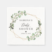 Greenery Eucalyptus leest Geometrisch Baby shower Servet (Voorkant)
