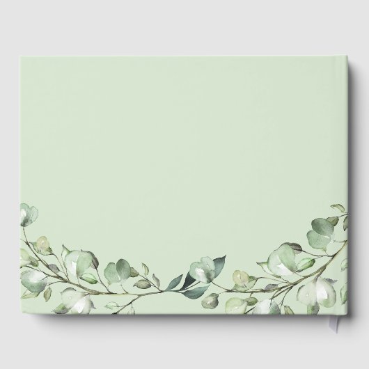 Greenery Eucalyptus leveert gouden geometrische br Gastenboek (Achterkant)