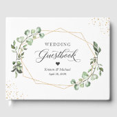Greenery Eucalyptus leveert gouden geometrische br Gastenboek (Voorkant)