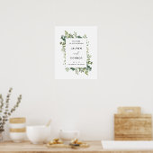 Greenery Eucalyptus Lijst Wedding Intrance Sign Poster (Keuken)