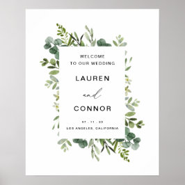 Greenery Eucalyptus Lijst Wedding Intrance Sign Poster