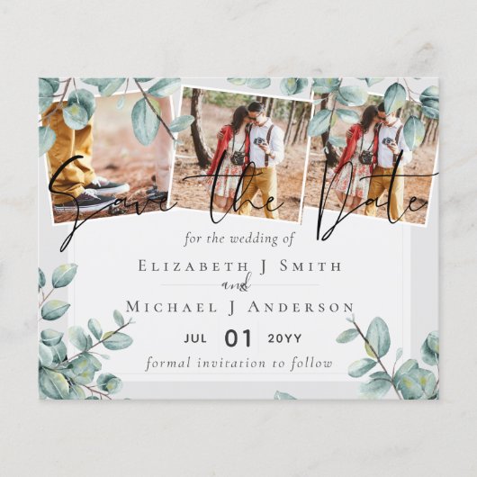 Greenery Eucalyptus Lila Lemon Gray Wedding (Voorkant)