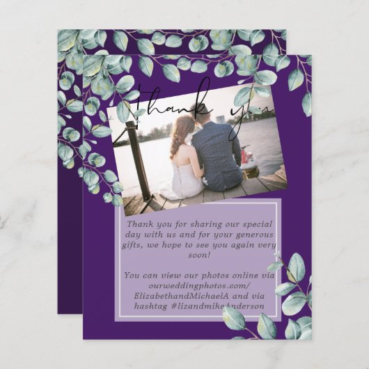 Greenery Eucalyptus Lila Lemon Gray Wedding (Voorkant / Achterkant)