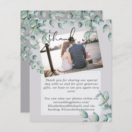 Greenery Eucalyptus Lila Lemon Gray Wedding (Voorkant / Achterkant)