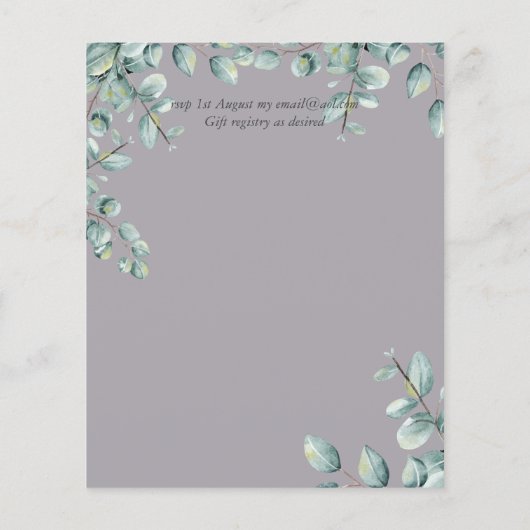 Greenery Eucalyptus Lila Lemon Gray Wedding (Achterkant)