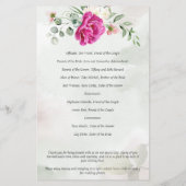 Greenery eucalyptus magenta flower trouwprogramma (Achterkant)