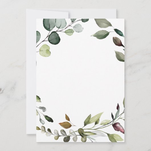 Greenery Eucalyptus Memorial Service Kaart (Achterkant)