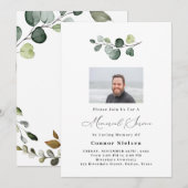Greenery Eucalyptus Memorial Service Kaart (Voorkant / Achterkant)