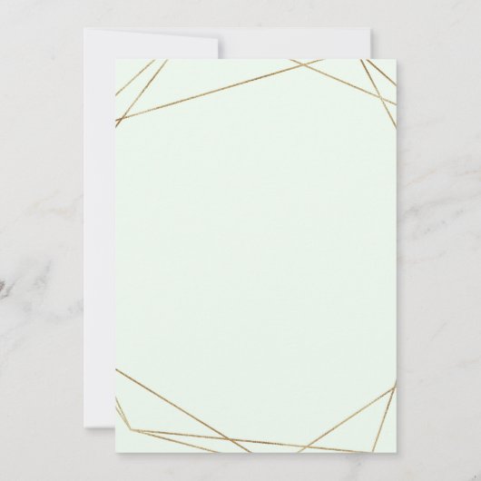 Greenery Eucalyptus met Geometric Lijst Wedding Kaart (Achterkant)