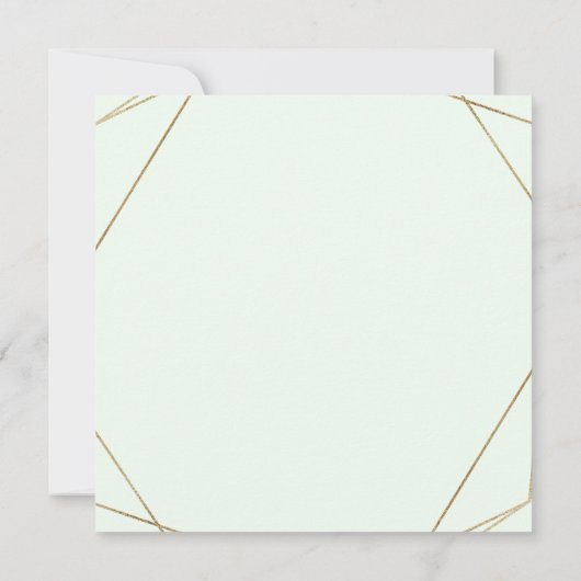 Greenery Eucalyptus met Geometric Lijst Wedding Kaart (Achterkant)
