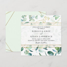 Greenery Eucalyptus met Geometric Lijst Wedding Kaart
