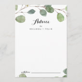 Greenery Eucalyptus Modern Calligraphy Wedding Advieskaart (Voorkant)