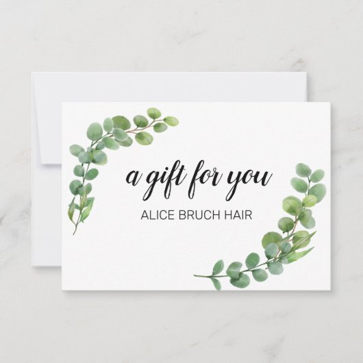 Greenery Eucalyptus Modern Simple Gift Certificate (Voorkant)