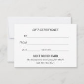 Greenery Eucalyptus Modern Simple Gift Certificate (Achterkant)