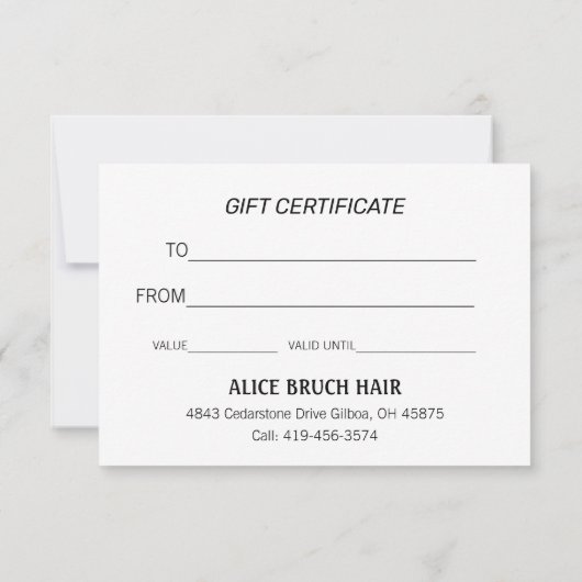 Greenery Eucalyptus Modern Simple Gift Certificate (Achterkant)