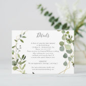 Greenery Eucalyptus Modern Weddings Details Informatiekaartje (Staand voorkant)