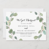 Greenery Eucalyptus Moderne kalligrafie Aankondiging (Voorkant)