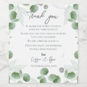 Greenery Eucalyptus Natuur Geïnspireerd Wedding Fa Wijn Etiket (Enkel label)