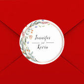 Greenery Eucalyptus Personalized Wedding Ronde Sticker