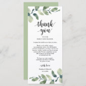 Greenery Eucalyptus Place Programmakaart (Voorkant / Achterkant)