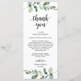 Greenery Eucalyptus Place Programmakaart