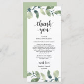 Greenery Eucalyptus Place Programmakaart (Voorkant / Achterkant)