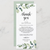 Greenery Eucalyptus Place Programmakaart (Voorkant / Achterkant)