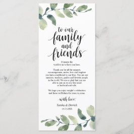 Greenery Eucalyptus Place Programmakaart