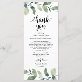 Greenery Eucalyptus Place Programmakaart