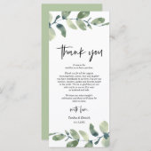 Greenery Eucalyptus Place Programmakaart (Voorkant / Achterkant)