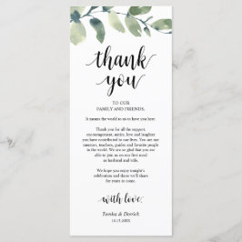 Greenery Eucalyptus Place Programmakaart