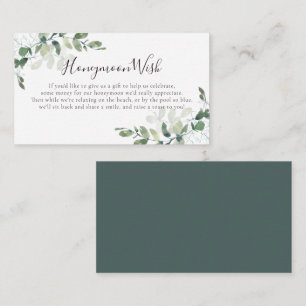 Greenery Eucalyptus Poem Honeymoon Wish Informatiekaartje