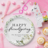 Greenery Eucalyptus Pumpkin Friendsgiving Dinner Papieren Bordje (Feest)