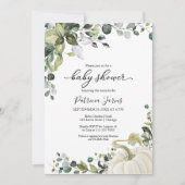 Greenery Eucalyptus Pumpkin Herfst Baby shower Kaart (Voorkant)