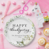 Greenery Eucalyptus Pumpkin Thanksgiving Dinner Papieren Bordje (Feest)