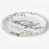 Greenery Eucalyptus Pumpkin Thanksgiving Dinner Papieren Bordje (Gekanteld)