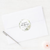 Greenery Eucalyptus Pumpkin Thanksgiving Dinner Ronde Sticker (Envelop)