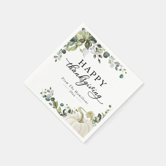 Greenery Eucalyptus Pumpkin Thanksgiving Dinner Servet (Hoek)