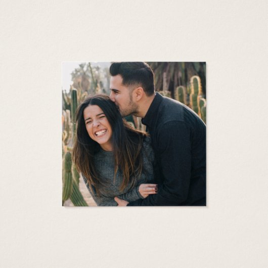 Greenery Eucalyptus QR Code Foto bruiloft RSVP Vierkante Visitekaartjes (Achterkant)