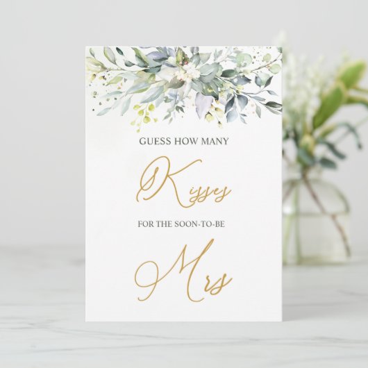 Greenery Eucalyptus raadt hoeveel kisses er binnen Kaart (Staand voorkant)