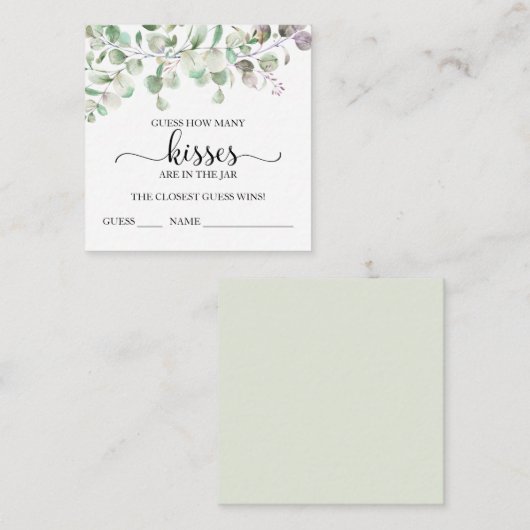 Greenery Eucalyptus raden hoeveel kussen Kaarten (Voorkant / Achterkant)