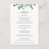Greenery Eucalyptus Reception Details Card Informatiekaartje (Voorkant)