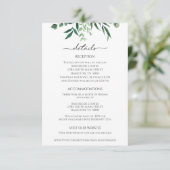 Greenery Eucalyptus Reception Details Card Informatiekaartje (Staand voorkant)