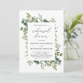 Greenery Eucalyptus Rehearsal Dinner Invitation Kaart (Staand voorkant)