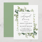 Greenery Eucalyptus Rehearsal Dinner Invitation Kaart (Voorkant / Achterkant)