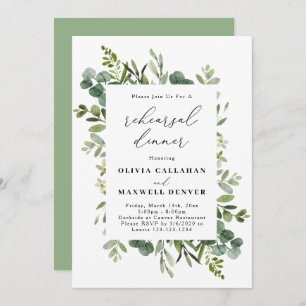 Greenery Eucalyptus Rehearsal Dinner Invitation Kaart