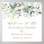 Greenery Eucalyptus Rehearsal Dinner Welcome Sign Poster (Voorkant)