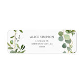 Greenery Eucalyptus Return Address Etiket (Voorkant)
