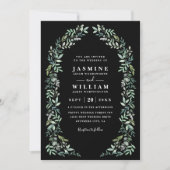Greenery Eucalyptus Rustic Elegant QR Code Wedding Kaart (Voorkant)