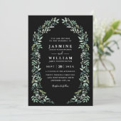 Greenery Eucalyptus Rustic Elegant QR Code Wedding Kaart (Staand voorkant)